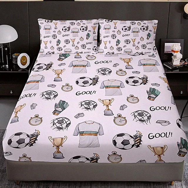 AILONEN Cartoon Kids Soccer Bedding Bed Sheets Set for Boys Room Decor Twin S...