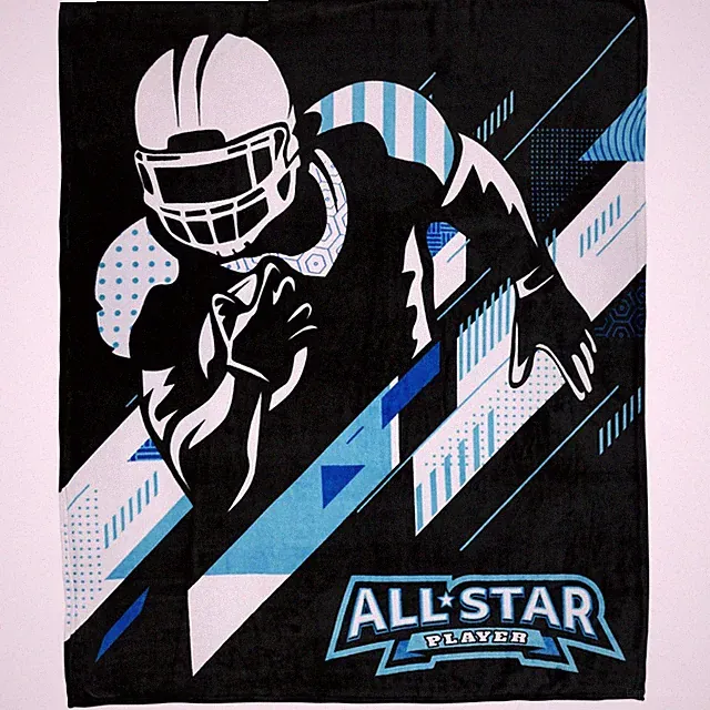 All Star Football 50x60in Soft Plush Blanket Kid Teen Bed Sports Throw Blanket