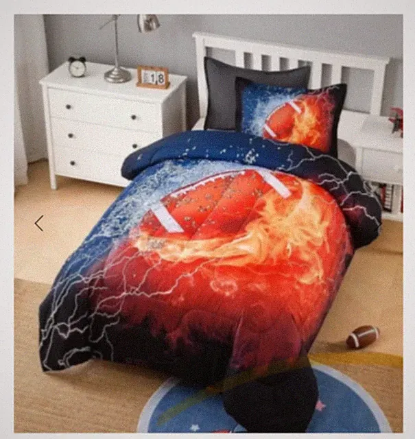 Andency Football Comforter cover Set Twin (66x90 Inch), 3 Pieces