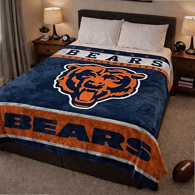 Chicago Bears NFL 60" x 80" Plush Throw Blanket, Soft & Warm