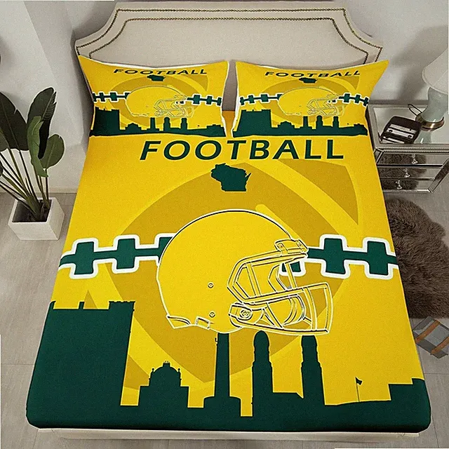 Erosebridal Football Fitted Sheet Twin Size,Boys Football Bed Sheets American...