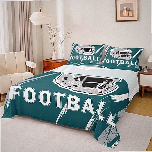 Erosebridal Twin Size Football Sheet Set Sport Bed Sheets Set Sports City Sea...