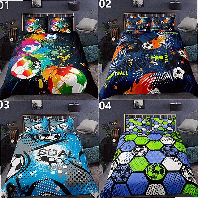 Football Color Single Double Queen King Super K Bed Quilt Doona Duvet Cover Set