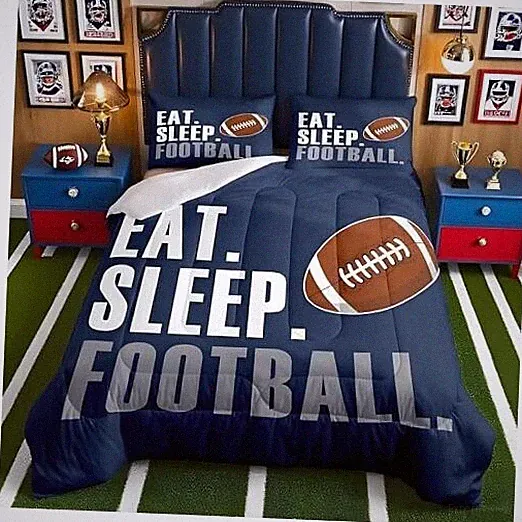 Football Comforter Set for Boys Size Sports Bedding Set American Twin Multi 45