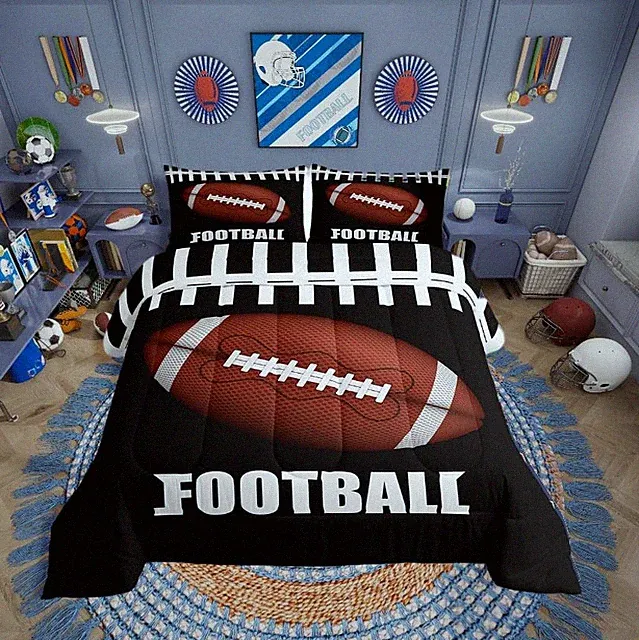 Football Comforter Sets for Boys King Size American Football Bedding for Girl...
