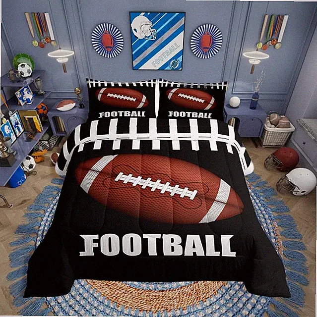 Football Comforter Sets for Boys King Size Football Bedding for Girls Teens S...