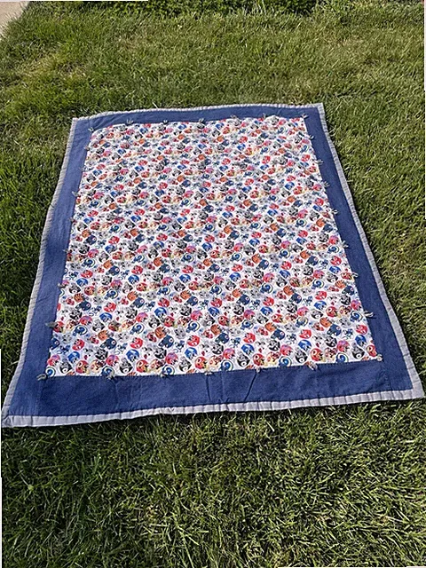 Football Teams Theme Quilt Throw 40.5” X 49” Kids Couch Den Sports