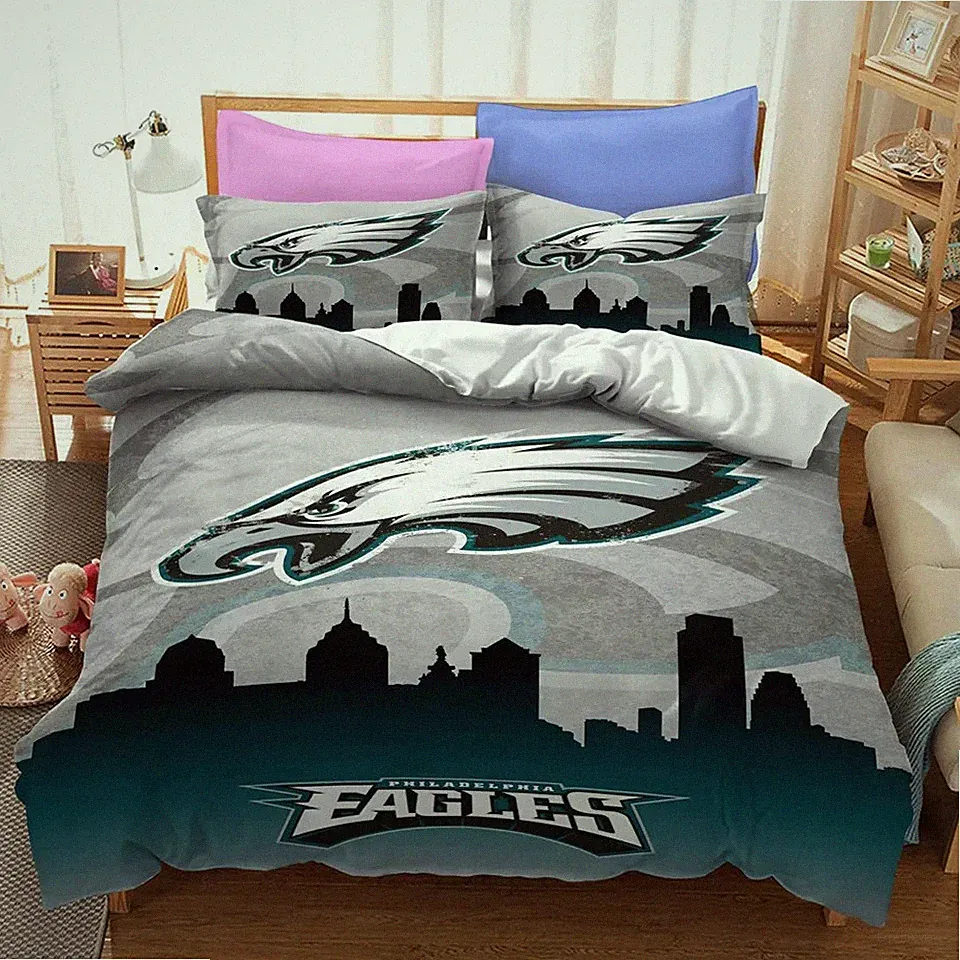 Gift Idea For Fans, Philadelphia Football Eagles Bedding Duvet Covers Set (4pcs)