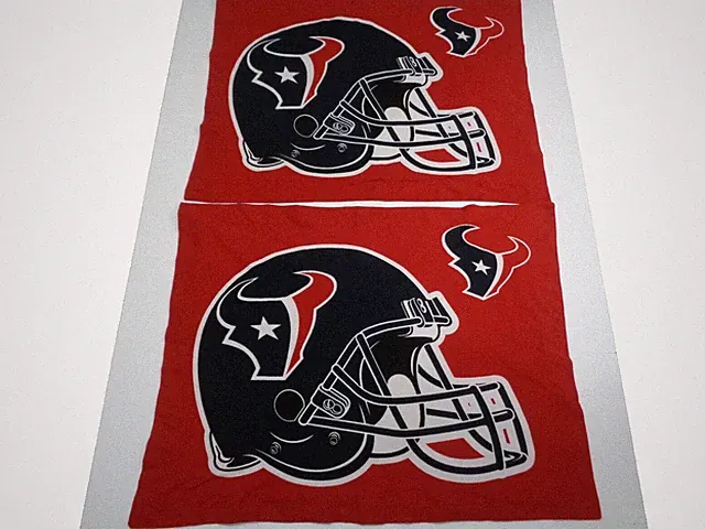 Houston Texans Pillow Shams Standard Set of 2 Red Football Northwest Company