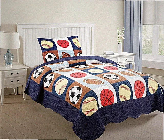 Kids Bedspread Quilts Set Throw Blanket Teens Boys Girls Twin A13 football