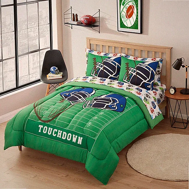 Kids Football Bed in a Bag Comforter, Sham & Sheet Set