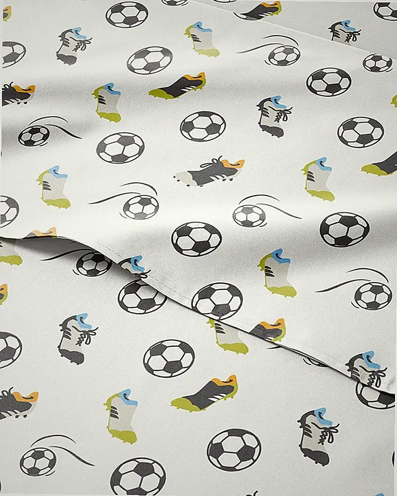 Kids Full Size Soccer Bed Sheets - 4 Piece Soccer Sheet Set - Sport Theme beddin