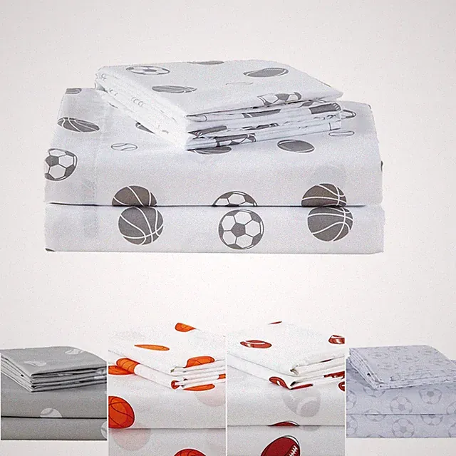 Kids/Teens Sports Microfiber Sheet Set Soccer Basketball Football Baseball Sheet
