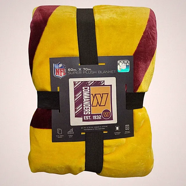 Logo Brands NFL Super Plush Blanket, 60inx70in, Washington Commanders