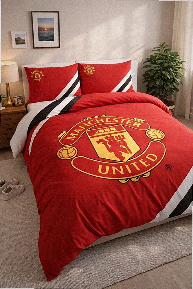 Manchester United FC Football Duvet Cover Bedding Set Double Official Licensed