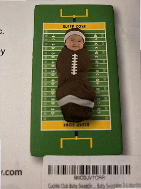 New Cuddle Club Swaddle & Crib Sheet Football Set Size Large 3-6 Mos Gift $40