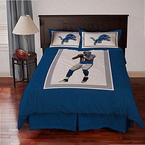 NFL-3 Pieces Detroit Lions Matthew Stafford Bedding Comforter Set TWIN and Full