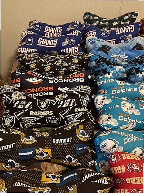 NFL Team Logo Print Fleece Fabric Assorted Pillows