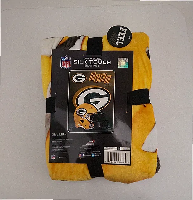 Official Licensed NFL Bedding Queen Size Blanket 60 x 80 in Green Bay Packers