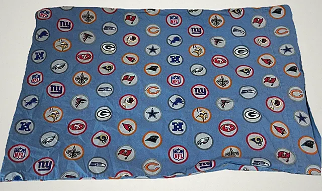 PB Teen Pottery Barn Teen Lot Football NFL Blue Standard 1 Cotton Pillowcase