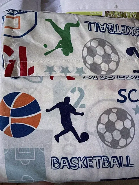 Pillowfort Sports Football Soccer Toddler Cotton Crib Size Sheet Set