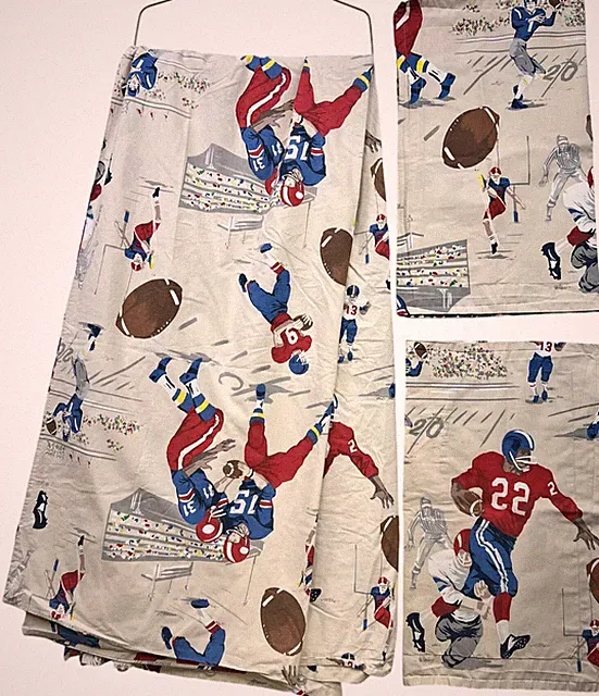 Pottery Barn Kids Organic Cotton Full/Queen Football Duvet Cover Set