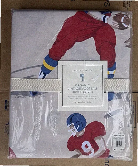 Pottery Barn Kids Twin Vintage Football Duvet Cover Only