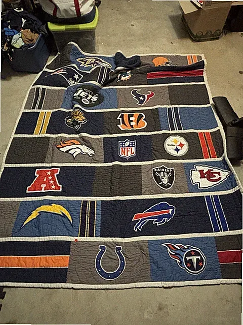 Pottery Barn PB Teen NFL AFC Quilt Football Polyester Cotton