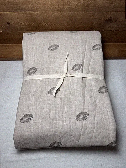 Pottery Barn Teen Heritage Football Flat Sheet ~ Queen