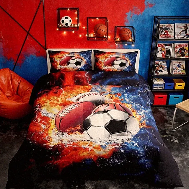 Sports Comforter Set for Boys Comforter Set Full Size Football Baseball Bedding