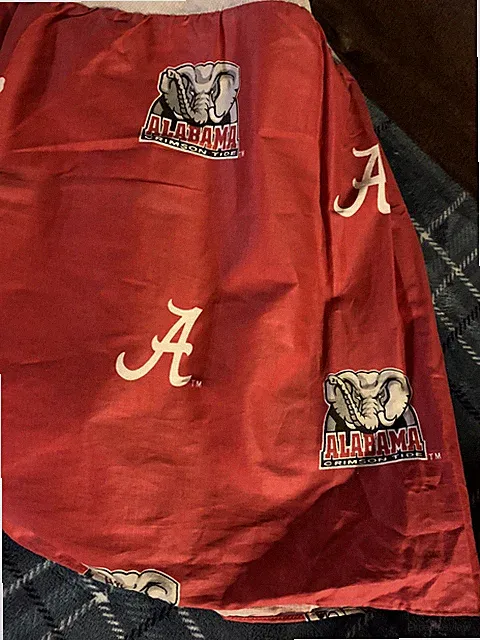 UNIVERSITY OF ALABAMA CRIMSON TIDE FOOTBALL FULL SIZE BED SKIRT DUST RUFFLE B