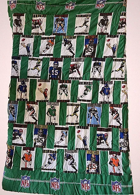 VTG NFL Comforter Full Blanket Bedspread Schwab Team Chiefs Broncos LARams Eagle